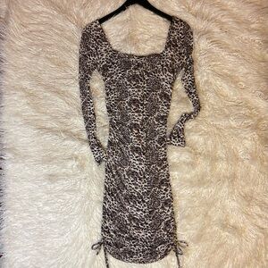 Forever 21 Animal Print Long Sleeve Dress